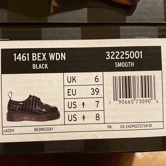 NEW in box Dr. Martens 1461 Bex WEDNESDAY PLATFORM SHOES, size US 8 - Picture 17 of 17